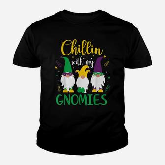 Mardi Gras Chillin With My Gnomies Cute Gnome Youth T-shirt | Crazezy DE