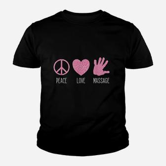 Massage Therapy Peace Love Massage Therapist Gifts Men Women Youth T-shirt | Crazezy UK