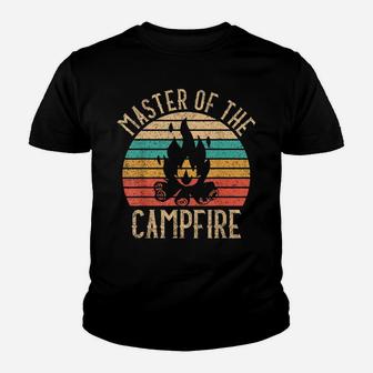 Master Of The Campfire Vintage Sun Backpacker Camping Youth T-shirt | Crazezy