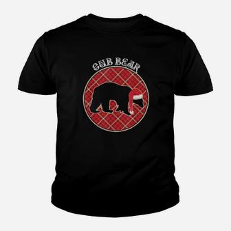 Matching Family Cub Polar Bear Buffalo Plaid Xmas Youth T-shirt - Monsterry
