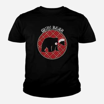 Matching Family Mini Polar Bear Buffalo Plaid Xmas Youth T-shirt - Monsterry