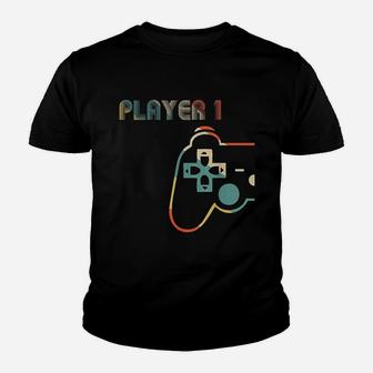 Matching Gamer Player 1 Youth T-shirt | Crazezy