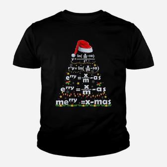 Math Equation Merry X-Mas Funny Math Teacher Christmas Humor Youth T-shirt | Crazezy