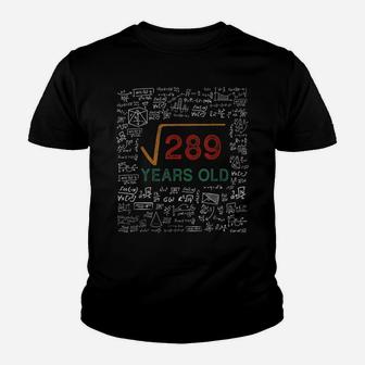 Math Square Root Of 289 Vintage 17Th Birthday 17 Years Old Youth T-shirt | Crazezy CA