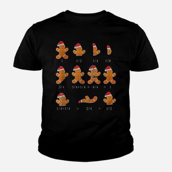 Math Teacher Equation Gingerbread With Santa Hat Christmas Youth T-shirt | Crazezy UK