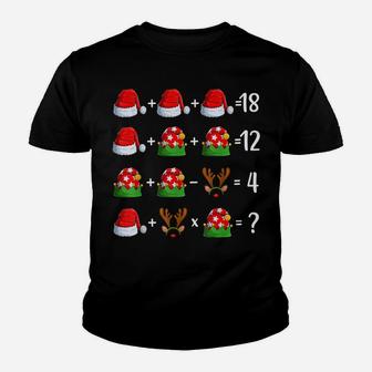 Math Teacher Santa Reindeer Christmas Order Of Operations Youth T-shirt | Crazezy DE