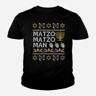 Matzo Matzoorah Hanukkah Ugly Xmas Youth T-shirt - Monsterry