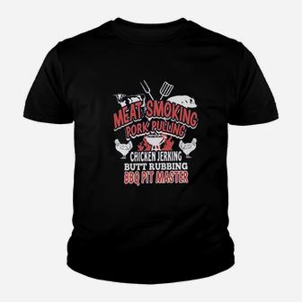 Meat Smoking Pork Pulling Bbq Pit Master Youth T-shirt | Crazezy DE