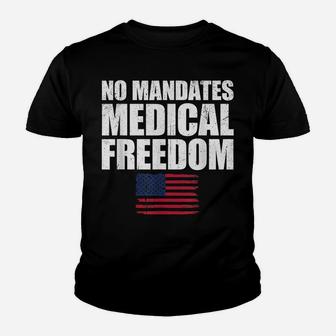 Medical Freedom Shirt Us Flag Medical Freedom No Mandates Youth T-shirt | Crazezy UK