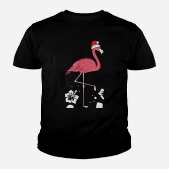 Mele Kalikimaka Flamingo Christmas Pink Xmas Hawaii Women Sweatshirt Youth T-shirt | Crazezy UK