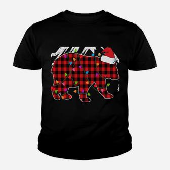 Mema Bear Shirt, Red Buffalo Plaid Mema Bear Pajama Family Youth T-shirt | Crazezy