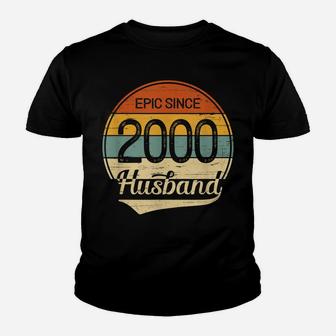 Mens 21St Wedding Anniversary Gift Him Epic Husband Since 2000 Youth T-shirt | Crazezy
