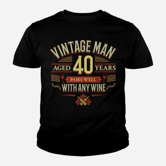 Mens 40Th Birthday Premium Tshirt | Man Aged Pairs With Wine Youth T-shirt | Crazezy CA
