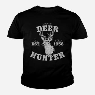 Mens 65 Year Old Deer Hunter 65Th Birthday Est 1956 Hunting Youth T-shirt | Crazezy