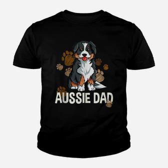 Mens Australian Shepherd Dad Dog Saying Fun Aussie Youth T-shirt | Crazezy CA