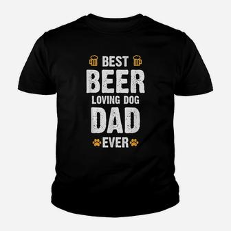 Mens Best Beer Loving Dog Dad Youth T-shirt | Crazezy CA