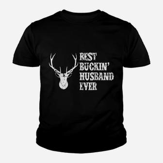 Mens Best Buckin' Husband Ever Deer Hunter Youth T-shirt | Crazezy