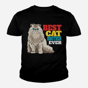 Mens Best Cat Brother Ever Cute Kitty Cat Lovers Best Cat Brother Youth T-shirt | Crazezy AU