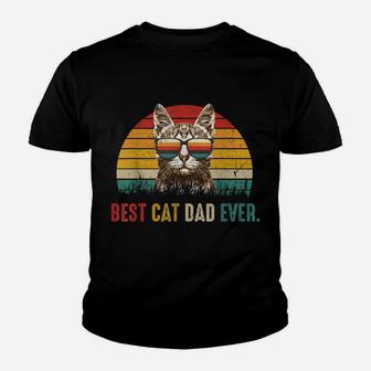Mens Best Cat Dad Ever Tshirt - Cute Vintage Best Cat Dad Ever Youth T-shirt | Crazezy