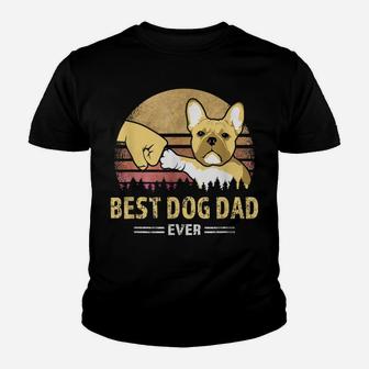 Mens Best Frenchie Dad Ever Vintage French Bulldog Puppy Lover Youth T-shirt | Crazezy