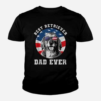 Mens Best Golden Retriever Dad Ever Dog Lover Usa Flag Youth T-shirt | Crazezy
