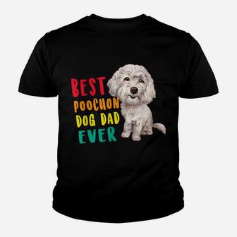 Mens Best Poochon Dog Dad Ever Fathers Day Funny Cute Youth T-shirt | Crazezy