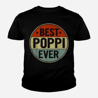 Mens Best Poppi Ever Retro Style Cool Birthday Gift For Poppi Youth T-shirt | Crazezy AU