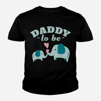 Mens Boy Elephant Baby Shower Dad To Be Youth T-shirt | Crazezy