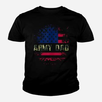 Mens Cool Proud Army Dad Shirt United States Usa Flag Father Gift Youth T-shirt | Crazezy