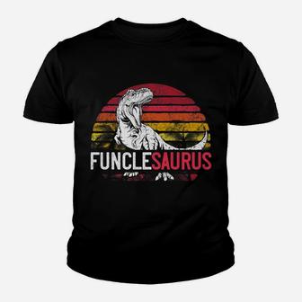 Mens Funcle Saurus Father's Day Funclesaurus Uncle T Rex Dinosaur Youth T-shirt | Crazezy DE