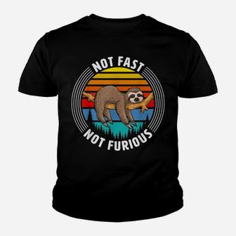 Mens Funny Sloth Birthday Gift, Not Fast Not Furious Animal Lover Youth T-shirt | Crazezy