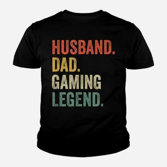 Mens Gamer Dad Funny Husband Dad Video Game Legend Father's Day Youth T-shirt | Crazezy