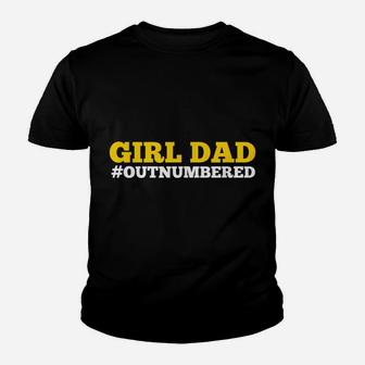 Mens Girl Dad Outnumbered Father's Day Gift For Dad Of Girls Youth T-shirt | Crazezy AU