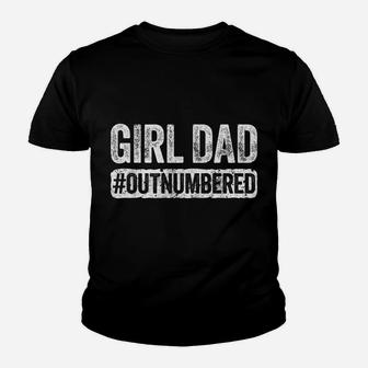 Mens Girl Dad Outnumbered Father's Day Gift Youth T-shirt | Crazezy