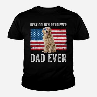 Mens Golden Retriever Dad American Flag Dog Lover Owner Christmas Youth T-shirt | Crazezy