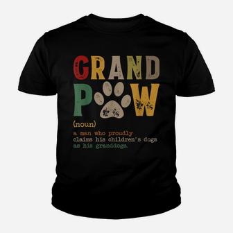 Mens Grand Paw Grandpa Dog Dad Definition Pawpa Father's Day Youth T-shirt | Crazezy AU