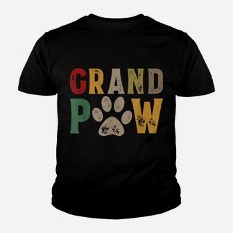 Mens Grand Paw Grandpa Dog Dad Grandpaw Puppy Lover Father's Day Youth T-shirt | Crazezy CA