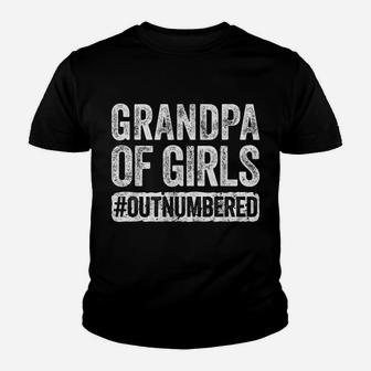 Mens Grandpa Of Girls Outnumbered Father's Day Gift Youth T-shirt | Crazezy
