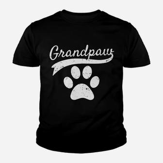 Mens Grandpaw Grand Paw Dog Lovers Grandpa Vintage Athletic Gift Youth T-shirt | Crazezy AU