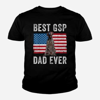 Mens Gsp Dad American Flag German Shorthaired Pointer Dog Lover Youth T-shirt | Crazezy