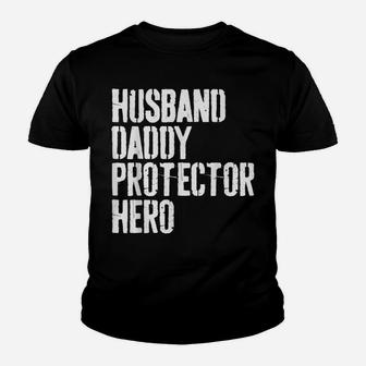 Mens Husband Daddy Protector Hero Father's Day Gift Shirt Youth T-shirt | Crazezy DE