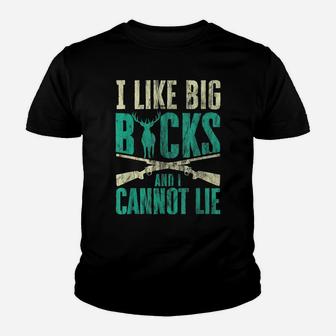 Mens I Like Big Bucks And I Cannot Lie Buck Deer Hunting Youth T-shirt | Crazezy UK