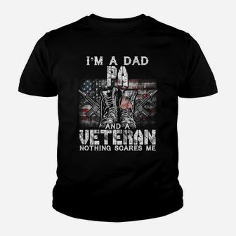 Mens I'm A Dad Pa Veteran Nothing Scares Me Proud Youth T-shirt | Crazezy DE