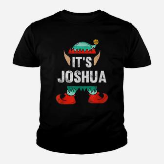 Mens It's Joshua Elf Personalized First Name Christmas Gift Youth T-shirt | Crazezy