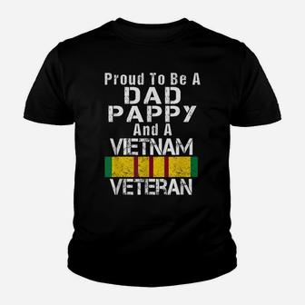 Mens Mens Proud Dad Pappy Vietnam Veteran Shirt Vintage Vet Gift Youth T-shirt | Crazezy DE