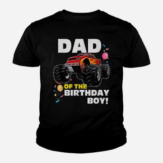 Mens Monster Truck Dad Of The Birthday Boy Gift Youth T-shirt | Crazezy