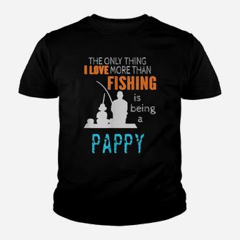 Mens More Than Love Fishing Pappy Special Grandpa Youth T-shirt | Crazezy