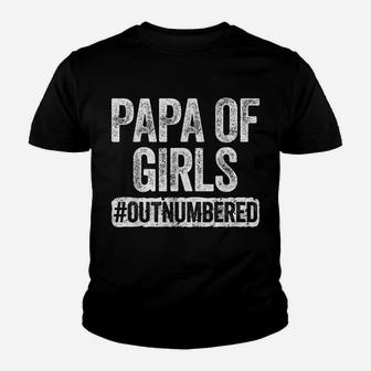 Mens Papa Of Girls Outnumbered Father's Day Gift Youth T-shirt | Crazezy
