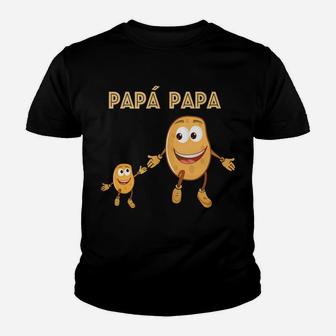 Mens Papa Potato Daddy Funny Pun Dad Father Gift Learning Spanish Youth T-shirt | Crazezy