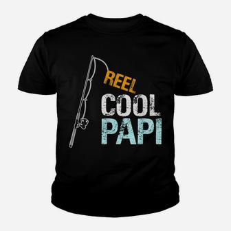 Mens Papi Gift From Granddaughter Grandson Reel Cool Papi Youth T-shirt | Crazezy CA